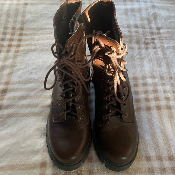 Brown Combat Boots - Picture 2 of 4